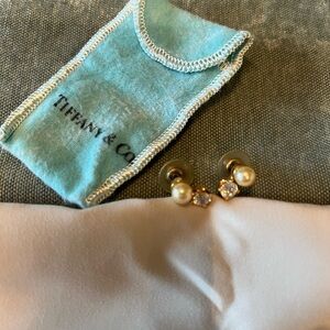 Tiffany & Co. Gold Pearl and Diamond Earrings